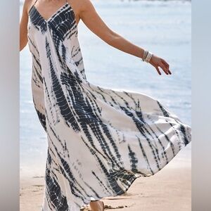 100% cotton indigo tie dyed maxi